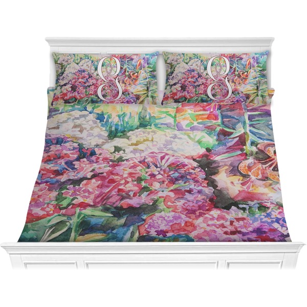 Custom Watercolor Floral Comforter Set - King