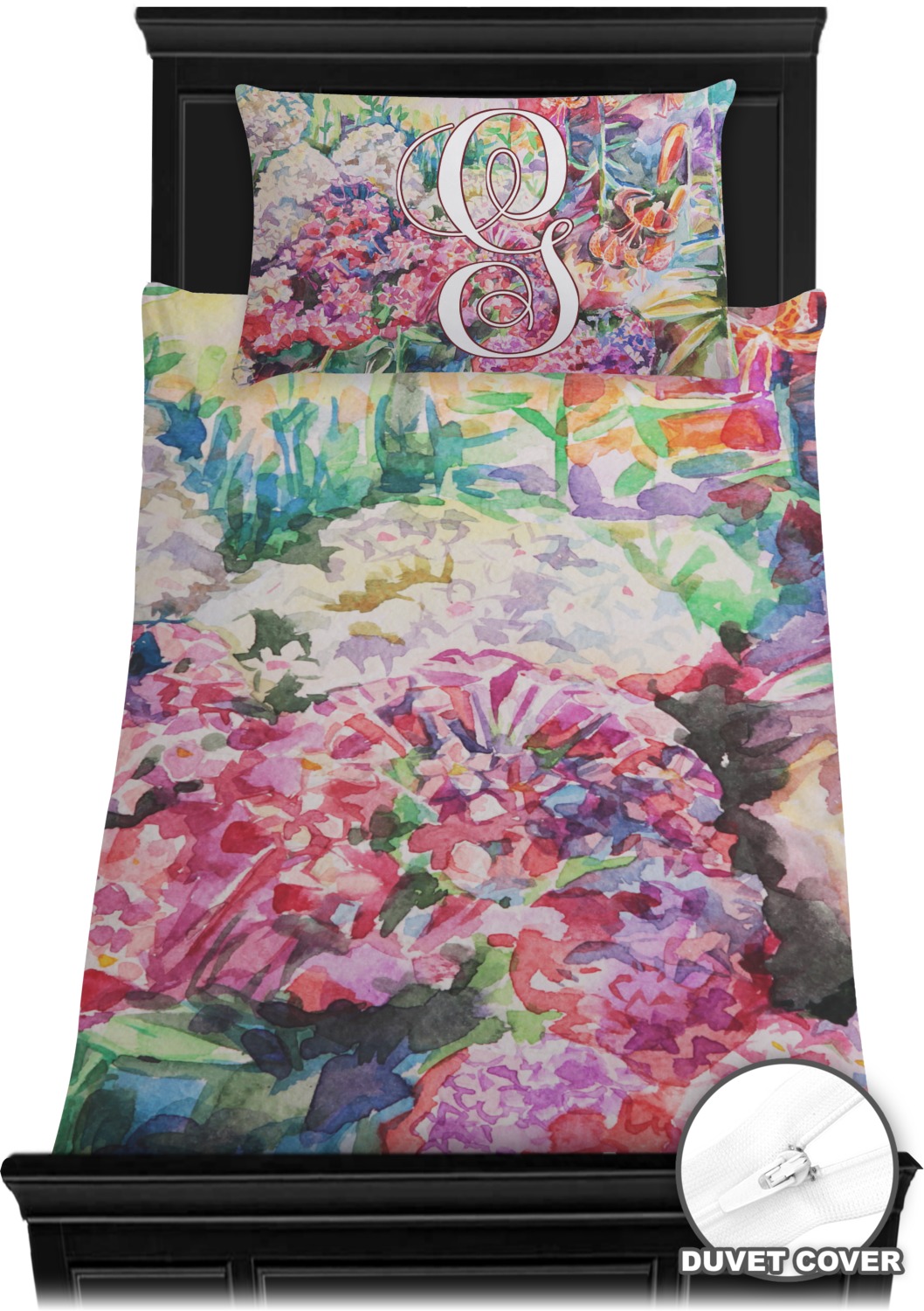 Watercolor Floral Duvet Cover Set Twin YouCustomizeIt