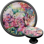 Watercolor Floral Cabinet Knob (Black)
