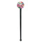Watercolor Floral Black Plastic 7" Stir Stick - Round - Single Stick