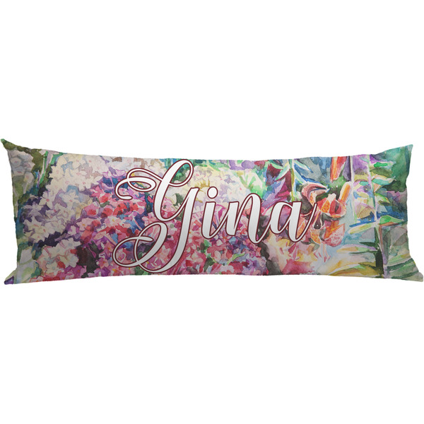 Custom Watercolor Floral Body Pillow Case
