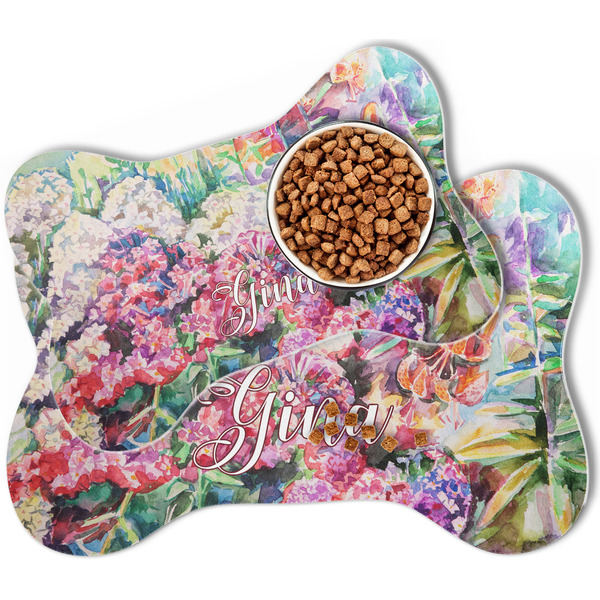 Watercolor Floral Bone Shaped Dog Mats - MAIN