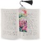 Watercolor Floral Bookmark with tassel - In book