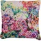 Watercolor Floral Faux-Linen Throw Pillow 18"