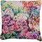 Watercolor Floral Faux-Linen Throw Pillow 20"