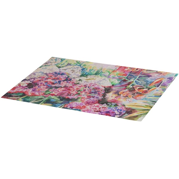 Watercolor Floral Burlap Placemat (Angle View)