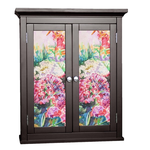 Custom Watercolor Floral Cabinet Decal - Large