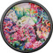 Watercolor Floral Cabinet Knob - Black - Front