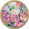 Watercolor Floral Cabinet Knob - Gold - Front