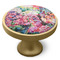 Watercolor Floral Cabinet Knob - Gold - Side