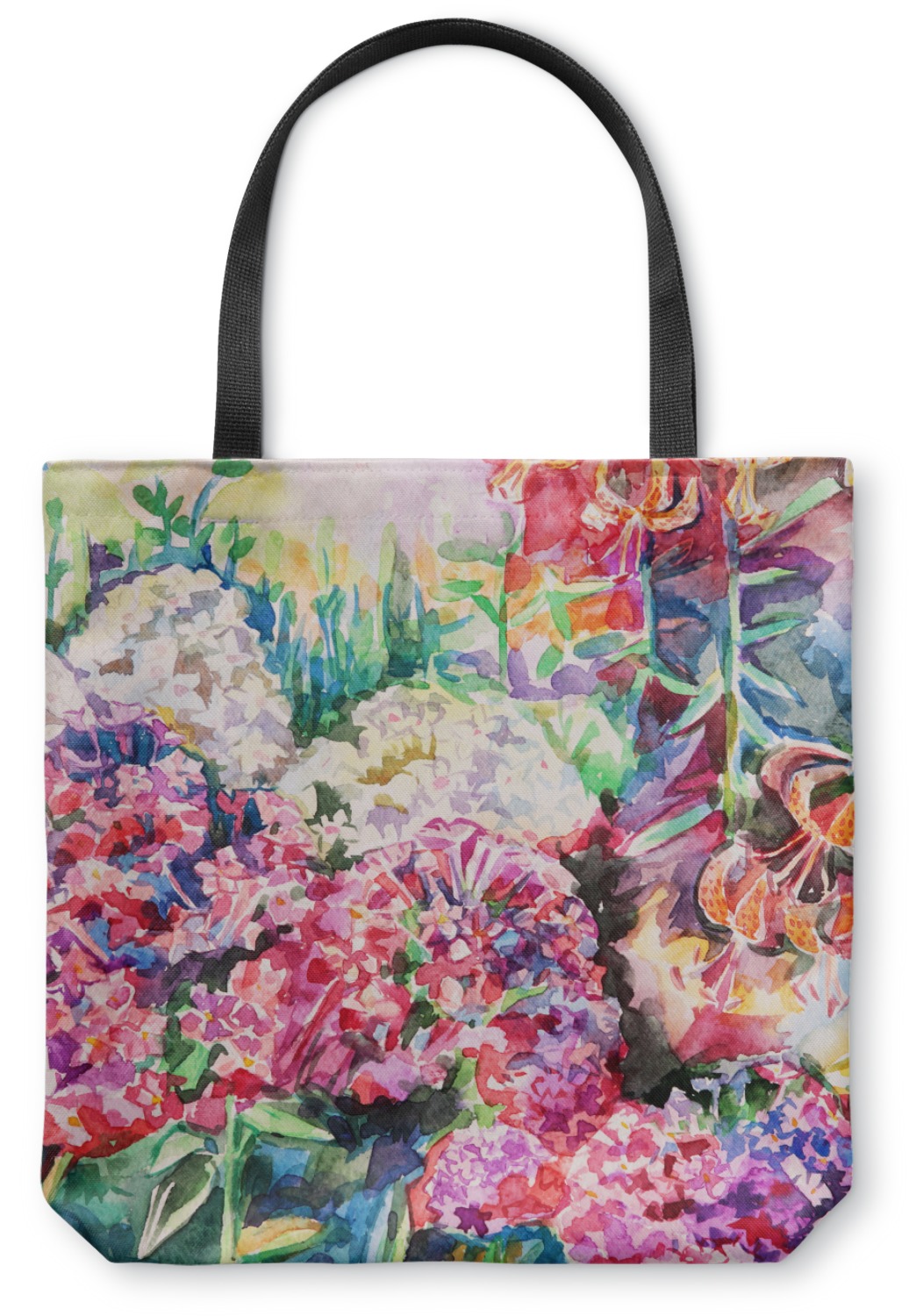 Watercolor Floral Canvas Tote Bag - Small - 13&quot;x13&quot; - YouCustomizeIt