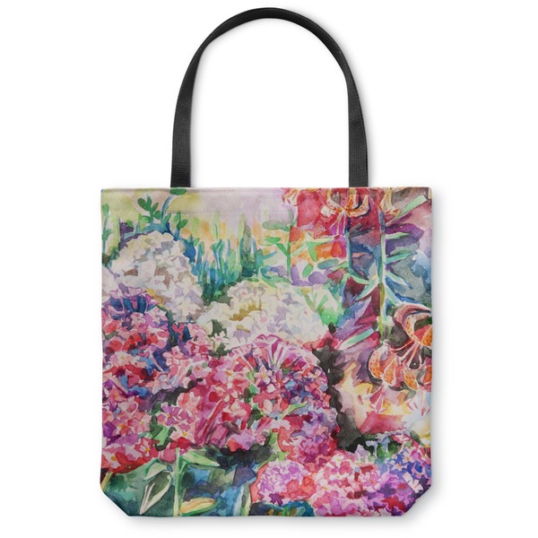 Custom Watercolor Floral Canvas Tote Bag - Large - 18"x18"