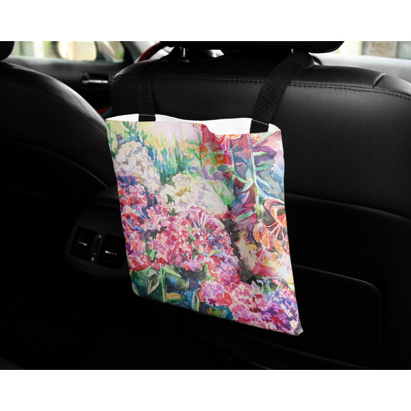 Watercolor Floral Car Bag - In Use