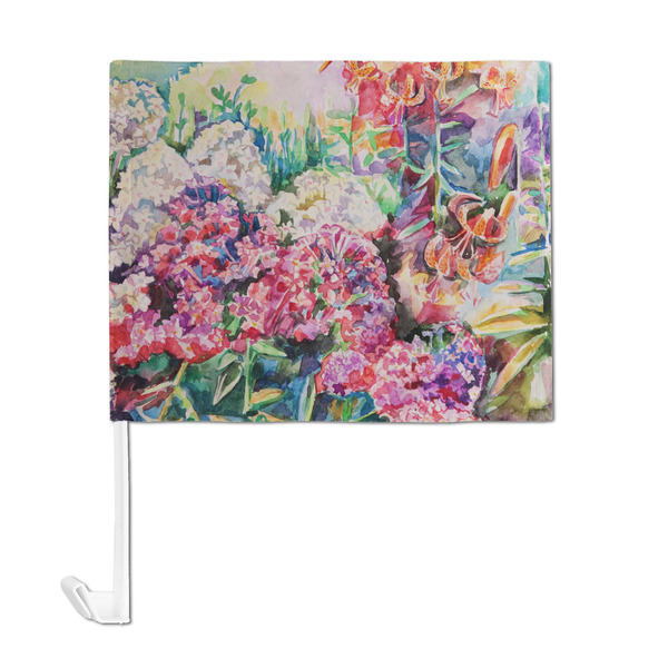 Watercolor Floral Car Flag - Large - FRONT