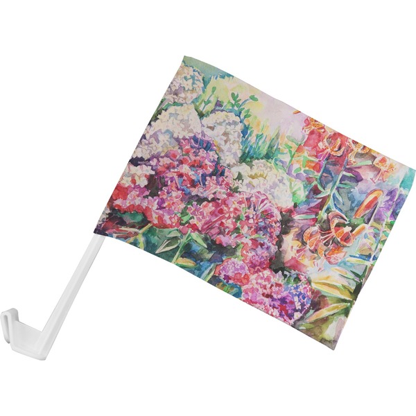 Custom Watercolor Floral Car Flag - Small