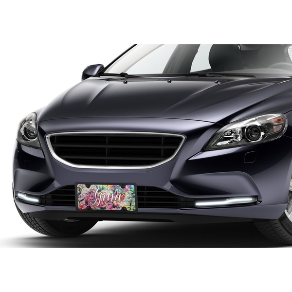 Watercolor Floral Car License Plate Lifestyle