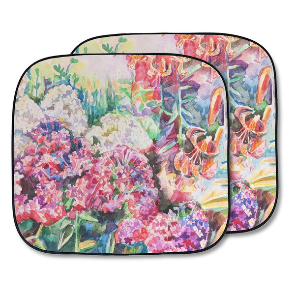 Custom Watercolor Floral Car Sun Shade - Two Piece