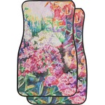 Watercolor Floral Car Floor Mats (Front Seat)