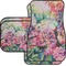 Watercolor Floral Car Floor Mats Set - 2 Front & 2 Back