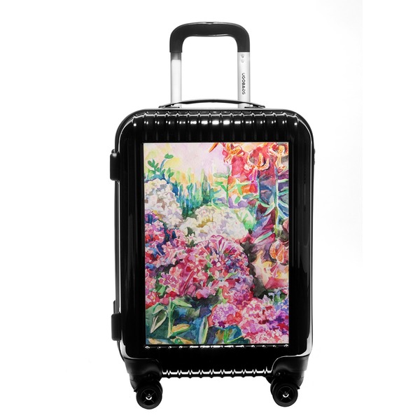 Custom Watercolor Floral Carry On Hard Shell Suitcase