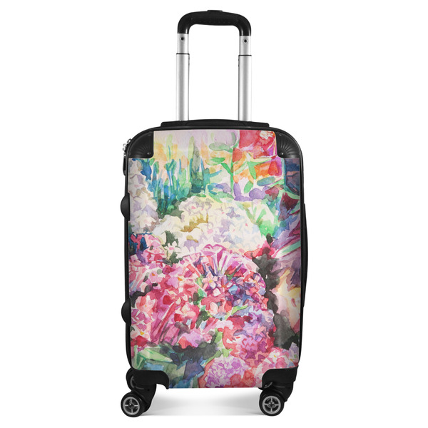 Custom Watercolor Floral Suitcase - 20" Carry On