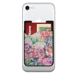Watercolor Floral 2-in-1 Cell Phone Credit Card Holder & Screen Cleaner