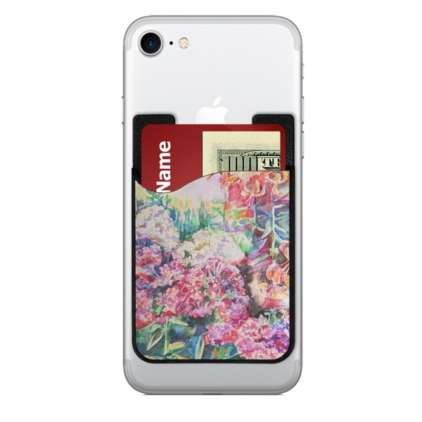 Custom Watercolor Floral 2-in-1 Cell Phone Credit Card Holder & Screen Cleaner