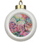 Watercolor Floral Ceramic Ball Ornament