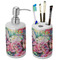 Watercolor Floral Ceramic Bathroom Accessories Set