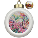 Watercolor Floral Ceramic Ball Ornaments - Poinsettia Garland