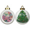 Watercolor Floral Ceramic Christmas Ornament - X-Mas Tree (APPROVAL)