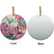 Watercolor Floral Ceramic Flat Ornament - Circle Front & Back (APPROVAL)
