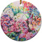 Watercolor Floral Ceramic Flat Ornament - Circle (Front)