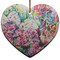 Watercolor Floral Ceramic Flat Ornament - Heart (Front)