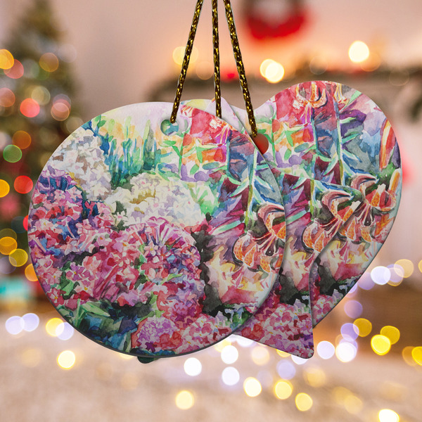 Custom Watercolor Floral Ceramic Ornament