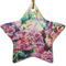 Watercolor Floral Ceramic Flat Ornament - Star (Front)