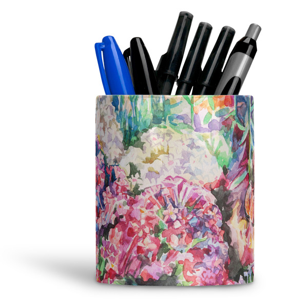 Custom Watercolor Floral Ceramic Pen Holder