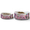 Watercolor Floral Ceramic Dog Bowls - Size Comparison