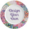 Watercolor Floral Ceramic Dinner Plates (Set of 4)
