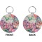 Watercolor Floral Circle Keychain (Front + Back)
