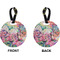 Watercolor Floral Circle Luggage Tag (Front + Back)