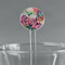 Watercolor Floral 7" Round Plastic Stir Sticks - Clear