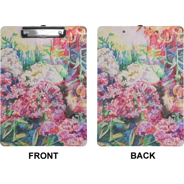 Watercolor Floral Clipboard (Letter) (Front + Back)