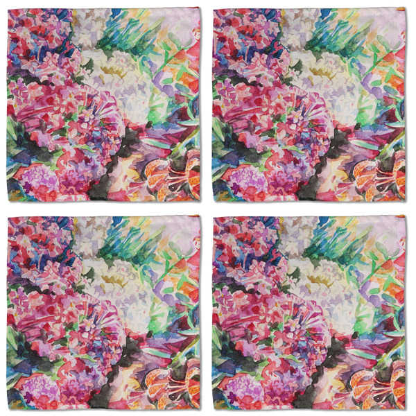 Watercolor Floral Cloth Napkins - Personalized Lunch (APPROVAL) Set of 4