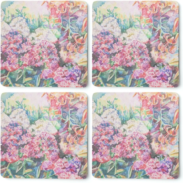 Watercolor Floral Coaster Rubber Back - Apvl