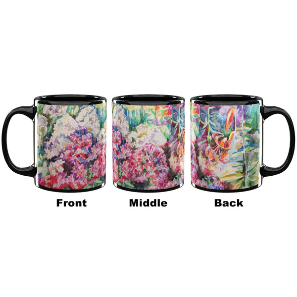 Watercolor Floral Coffee Mug - 11 oz - Black APPROVAL
