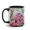 Watercolor Floral Coffee Mug - 11 oz - Black