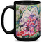 Watercolor Floral 15 Oz Coffee Mug - Black