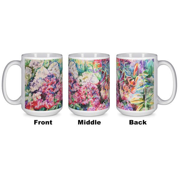 Watercolor Floral Coffee Mug - 15 oz - White APPROVAL