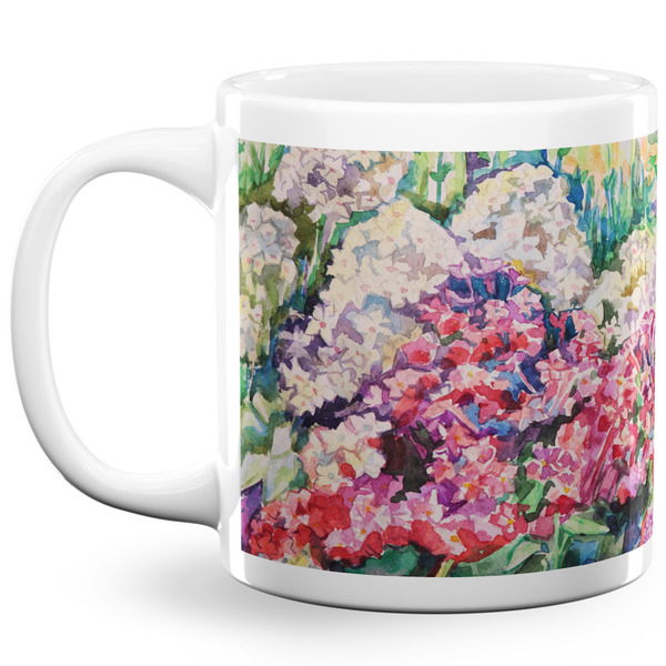 Custom Watercolor Floral 20 Oz Coffee Mug - White